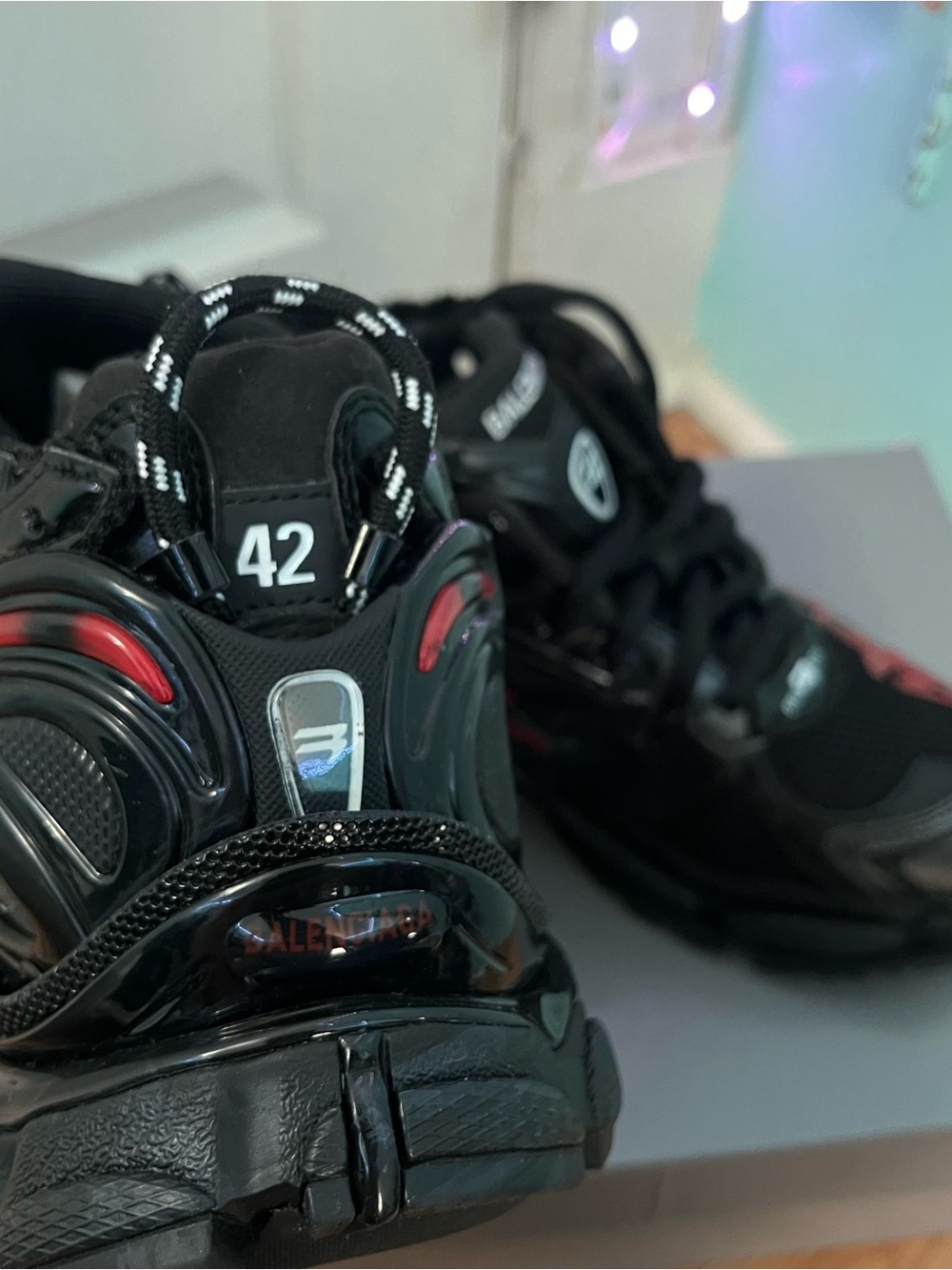 Balenciaga Red Graffiti Sneakers - Picture 9 of 12